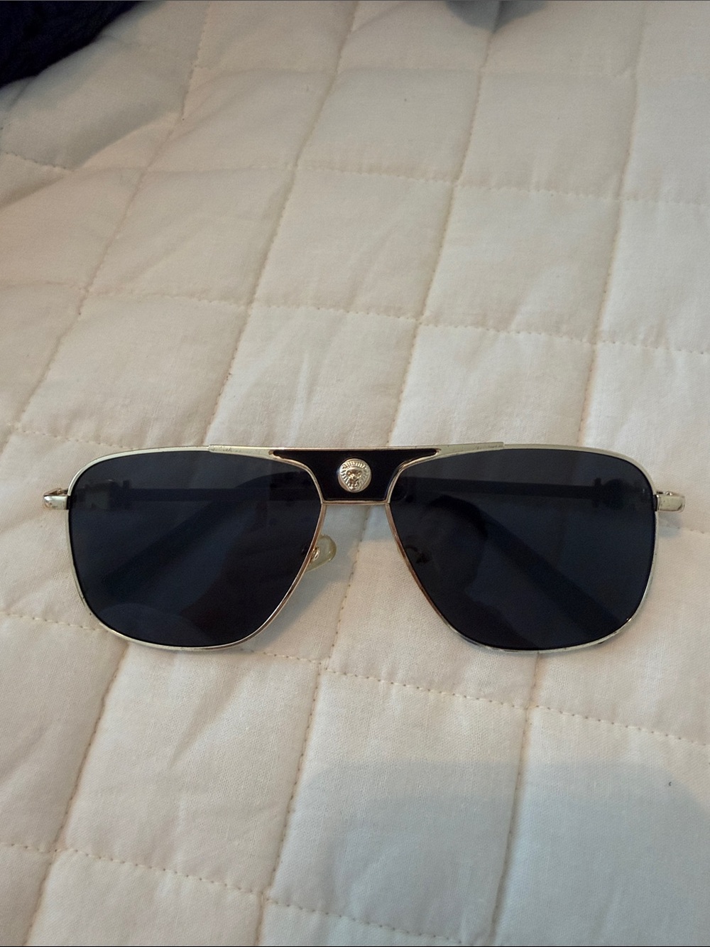 Classic Men's Black Lens Metal Frame Sunglasses